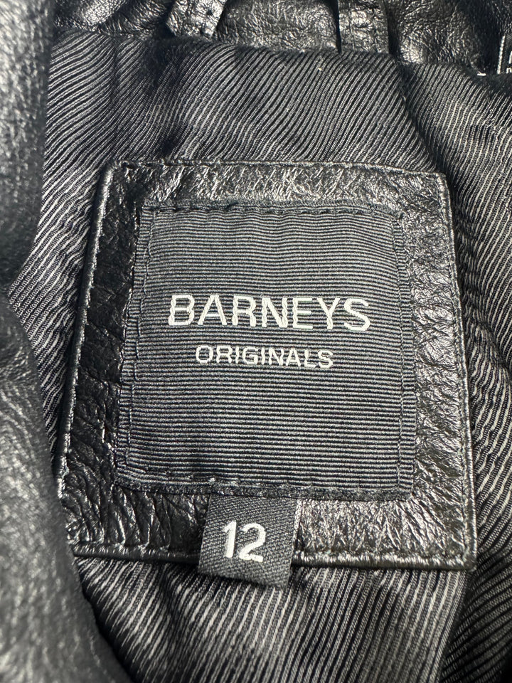 Barneys Originals Black Leather Jacket - M - Think Vintage