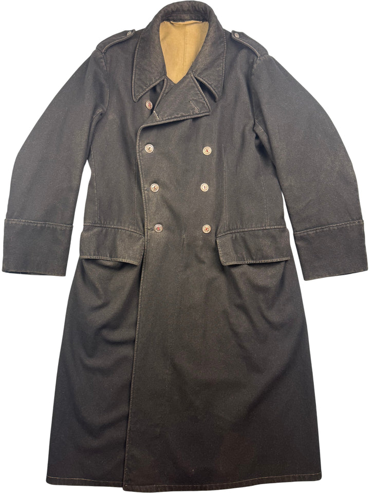 1940s Swedish  Military Double Breasted Trench Coat - M