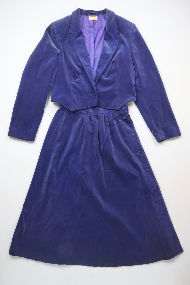 Vintage Velvet Skirt Suit