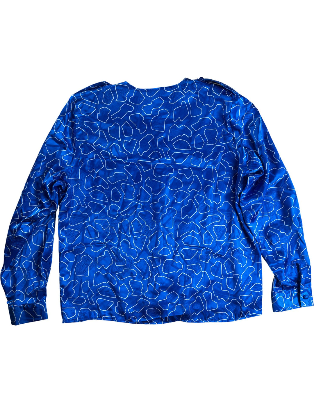 Blue Geometric Long Sleeved Shirt - M