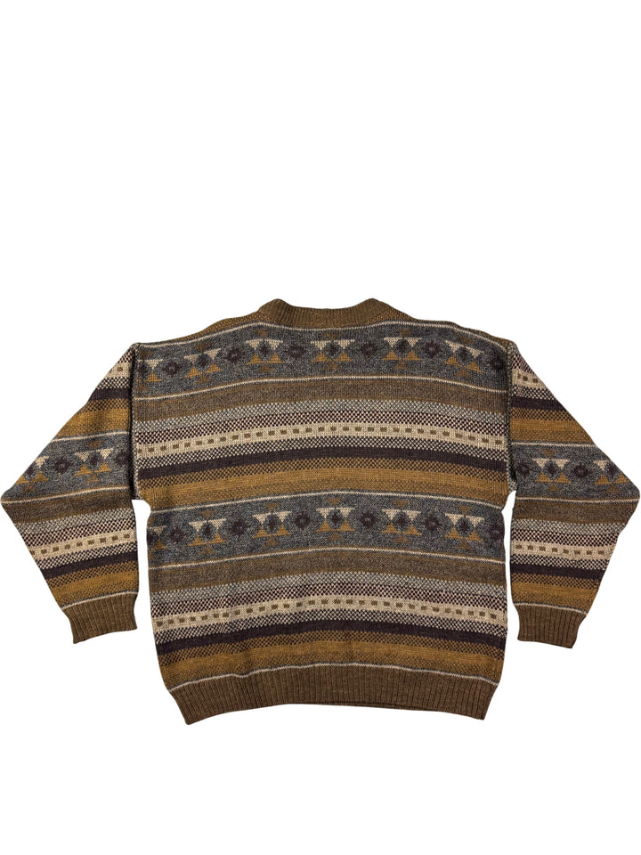 Patterned Knit Sweater - M