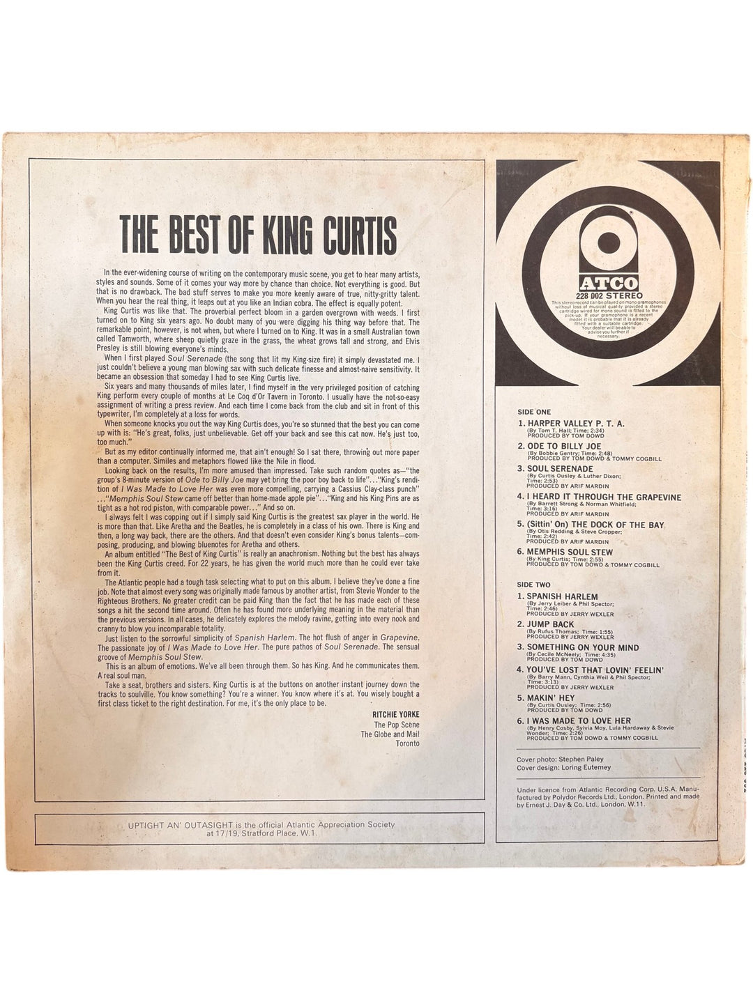 The Best Of King Curtis Vinyl Record - Fair