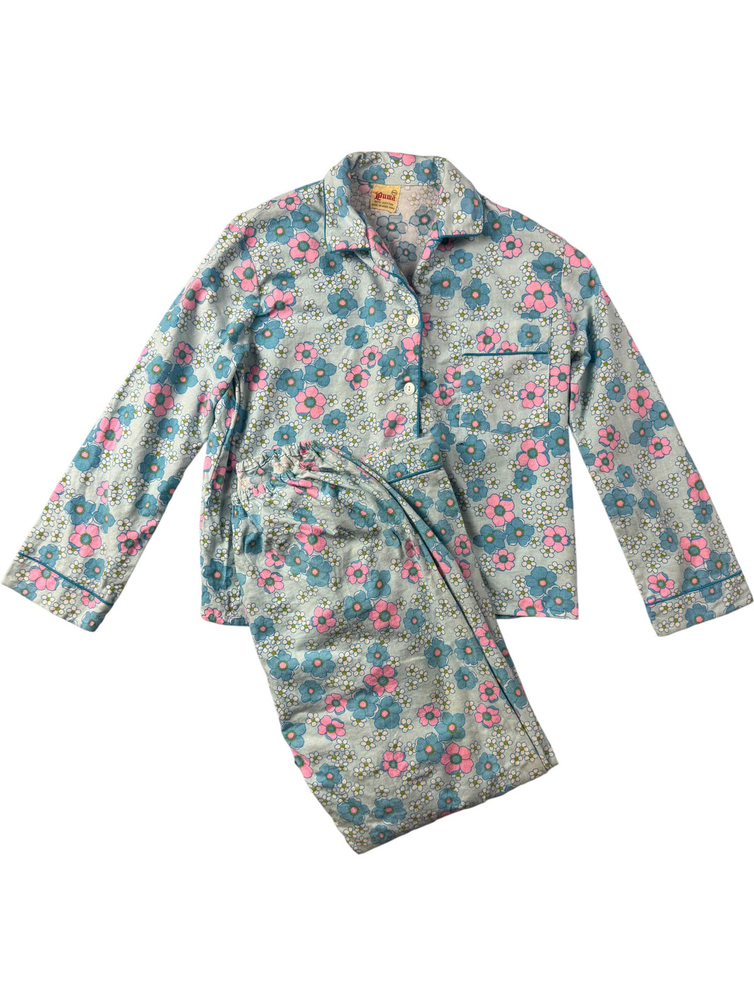 Floral Cotton Pajama Set - Think Vintage