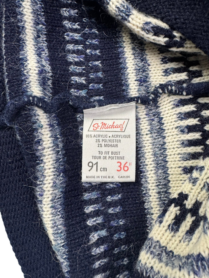 St Michael Striped Long Sleeve Sweater - Think Vintage