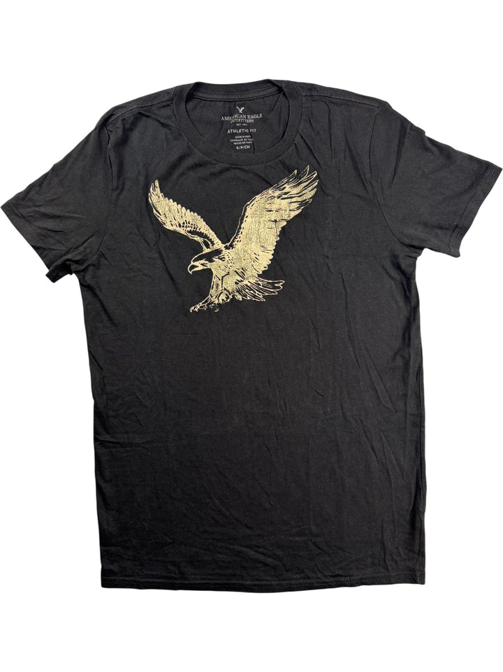 American Eagle Black Graphic T-Shirt - S