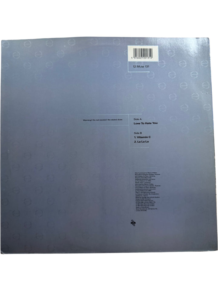 Erasure Love To Hate You Vinyl Record - Very Good
