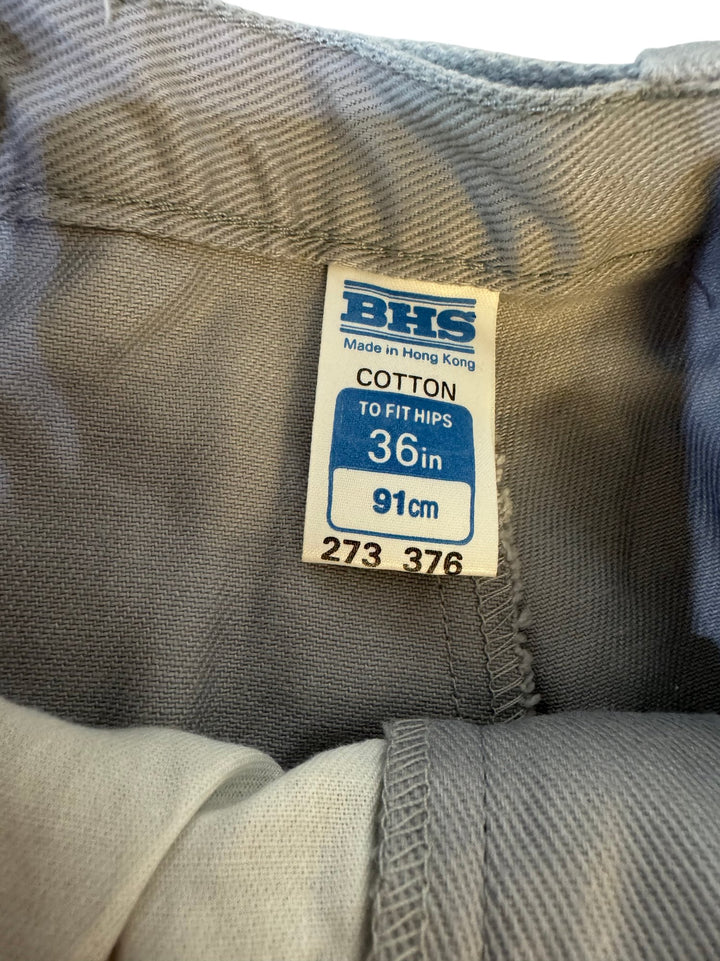 1980s Light Grey Cotton Shorts - Age 9/10