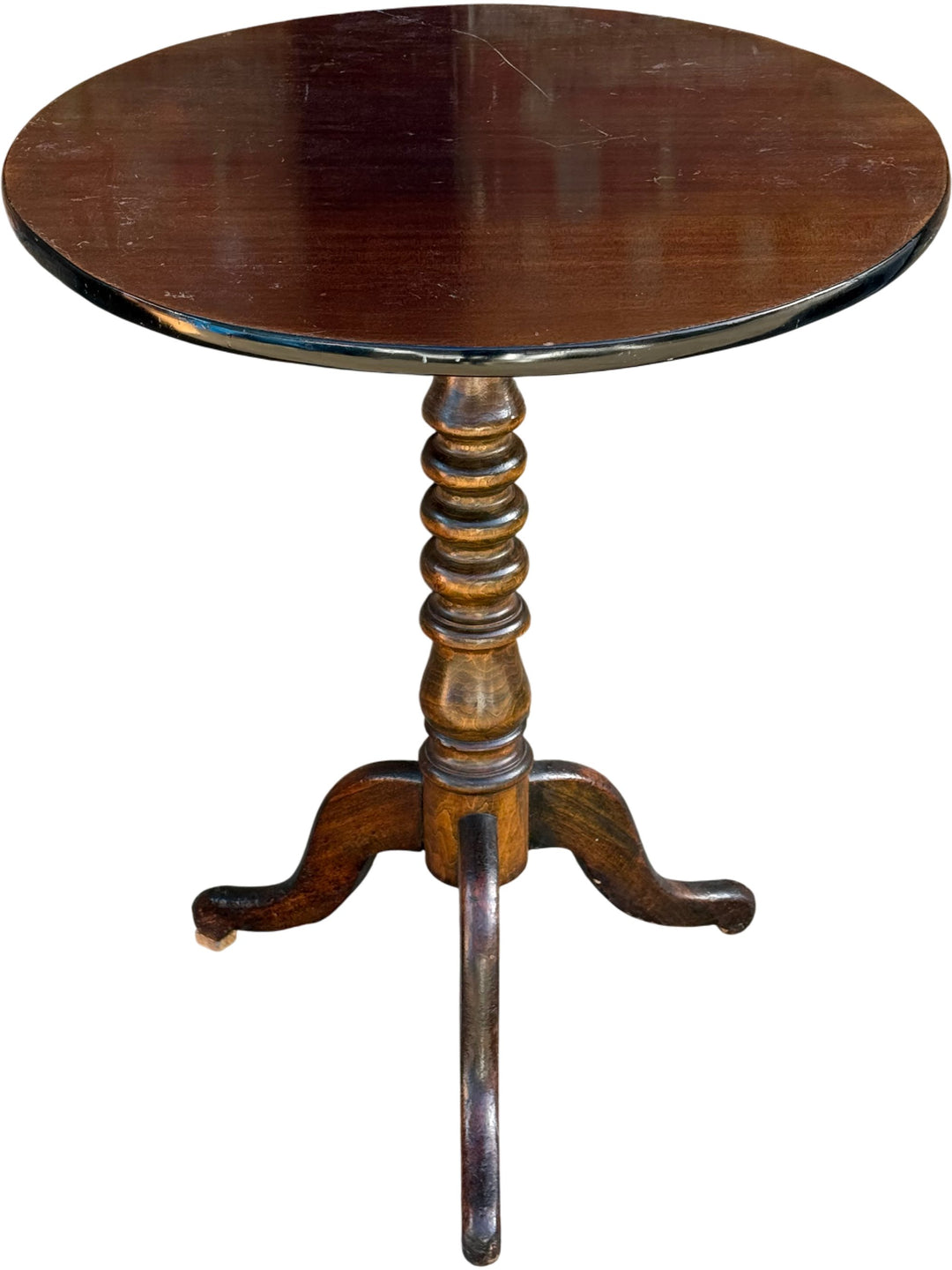 Round Wooden End Table - Think Vintage
