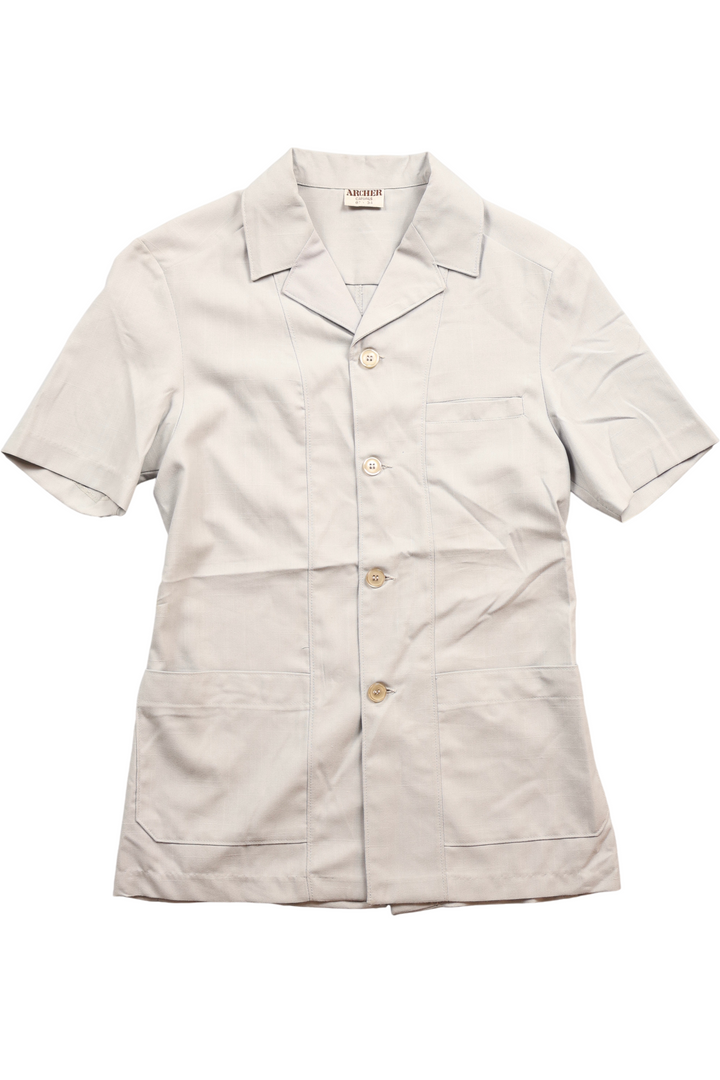 1970s Beige Safari Short Sleeved Jacket - M - Think Vintage