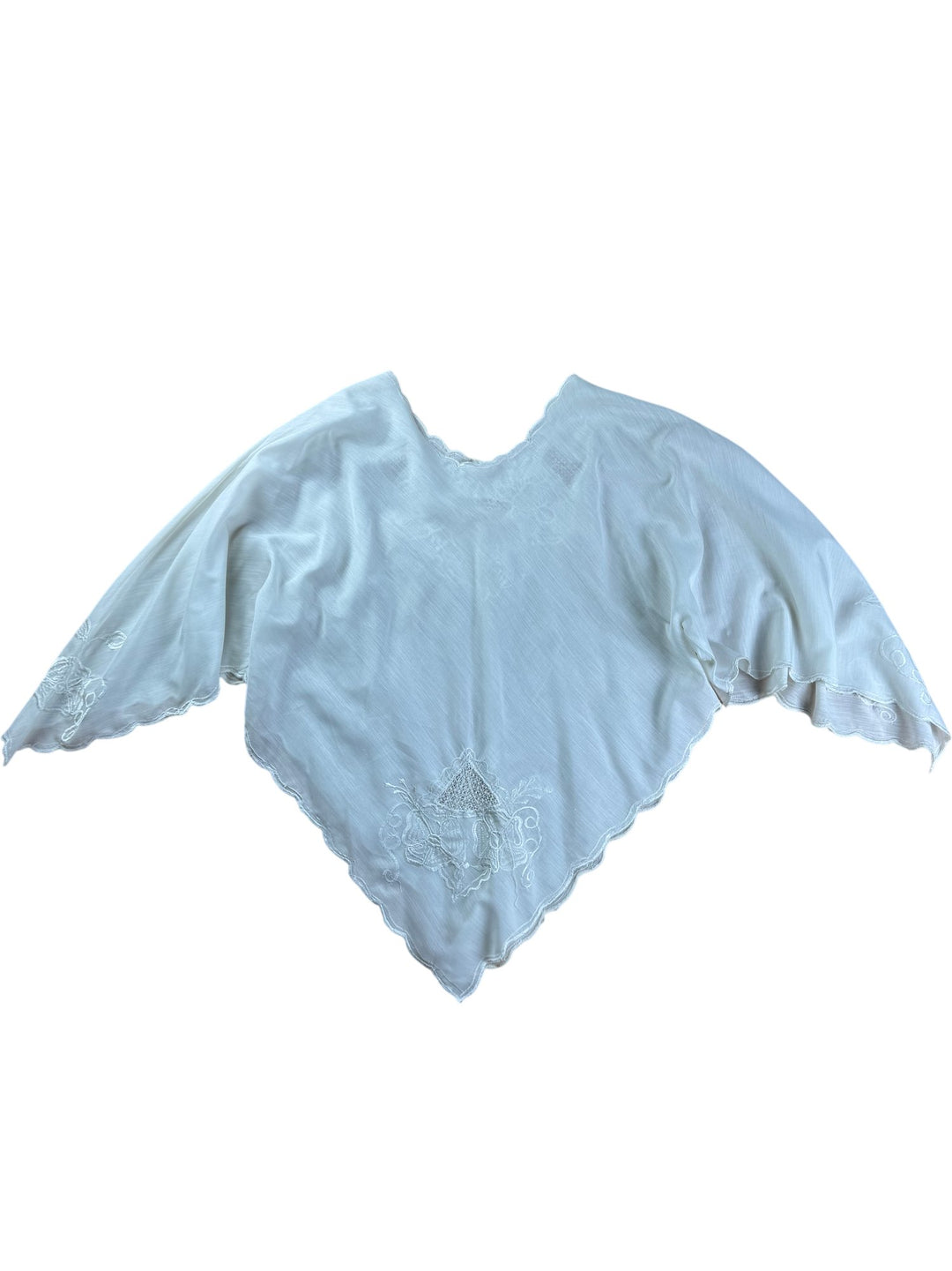 Embroidered White Shirt - L
