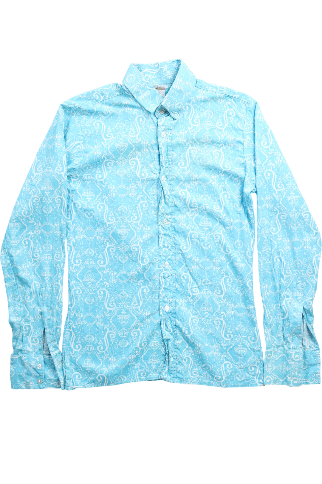 Westbourne 1970s Blue Patterned Men's Shirt - Think Vintage