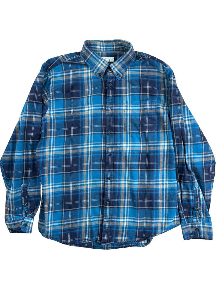 Blue Plaid Long Sleeve Shirt