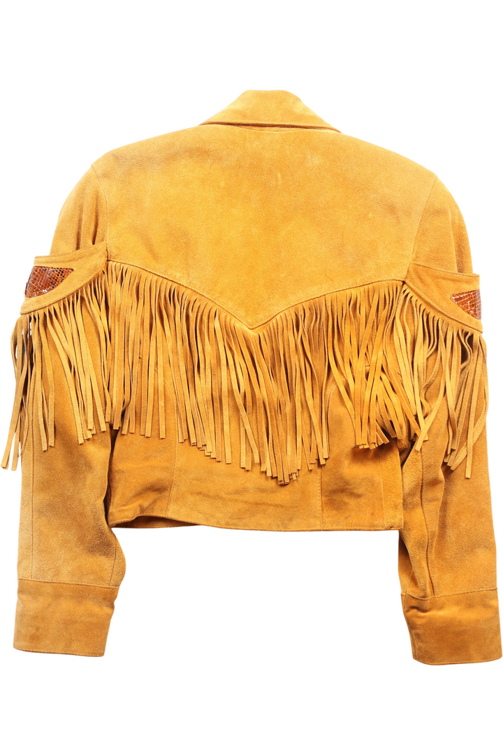 1970s Gapelle Suede Fringe Jacket - S - Think Vintage