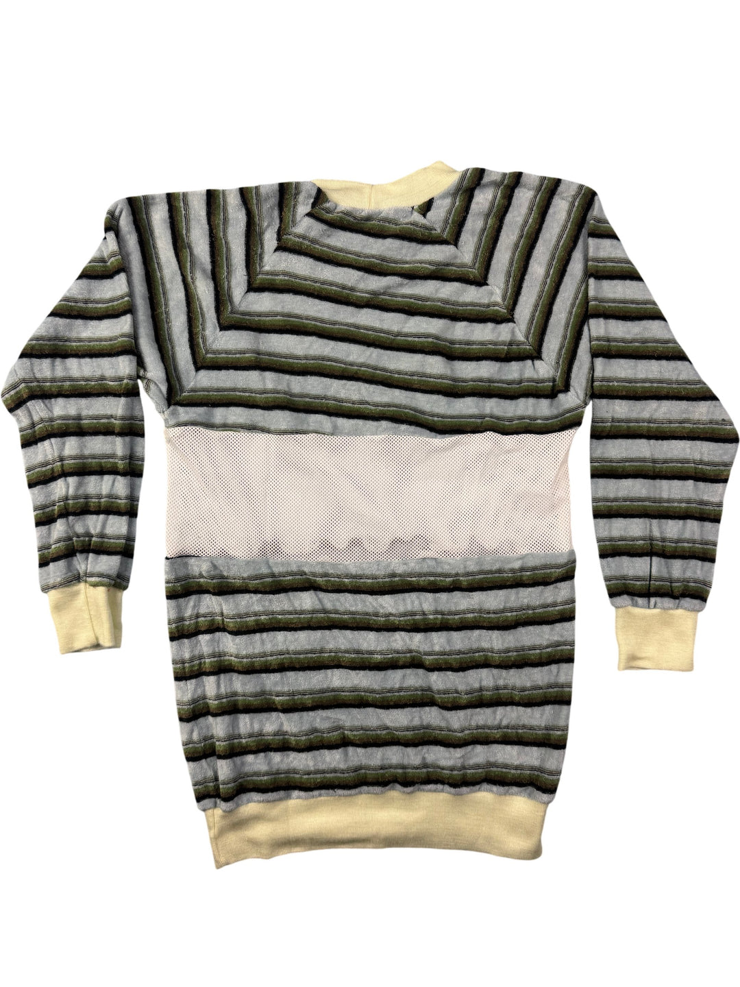 Striped Mesh Panel Sweatshirt - S