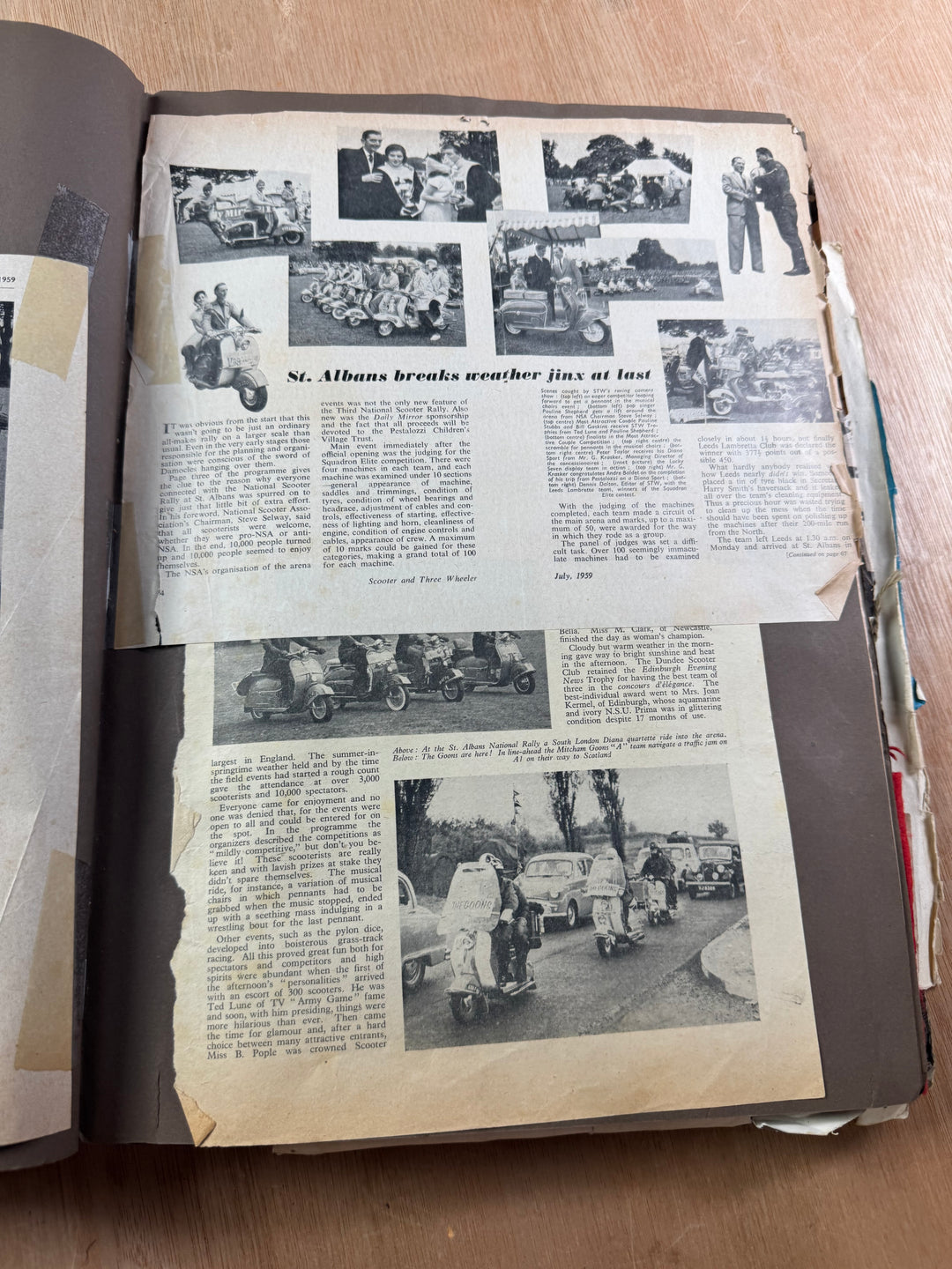 Vintage Scooter Archive Scrapbook – Original Photos, Newspaper Cuttings, Posters & Ephemera