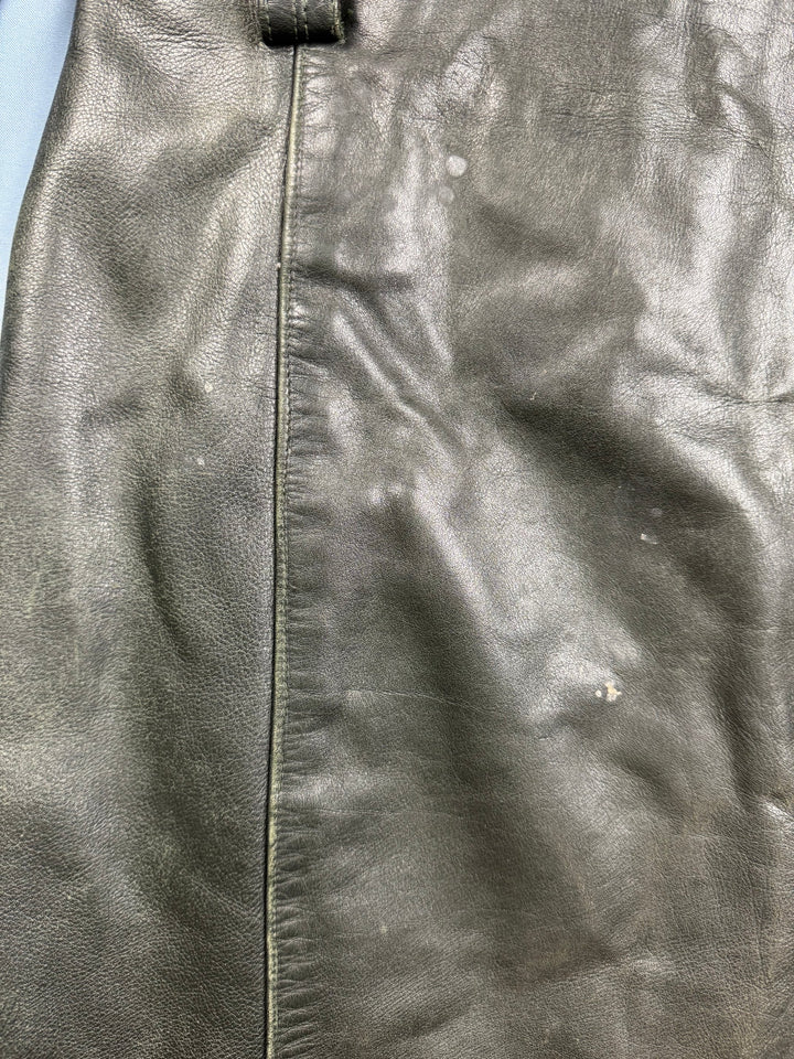 Leather Trench Coat - L