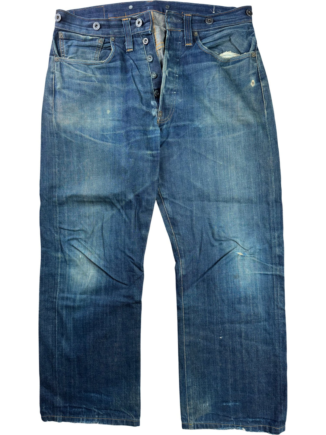 90s Levi's 201 Selvedge Antique Denim Jeans - W32 - Think Vintage ltd