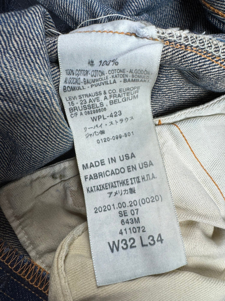 90s Levi's 201 Selvedge Antique Denim Jeans - W32 - Think Vintage ltd