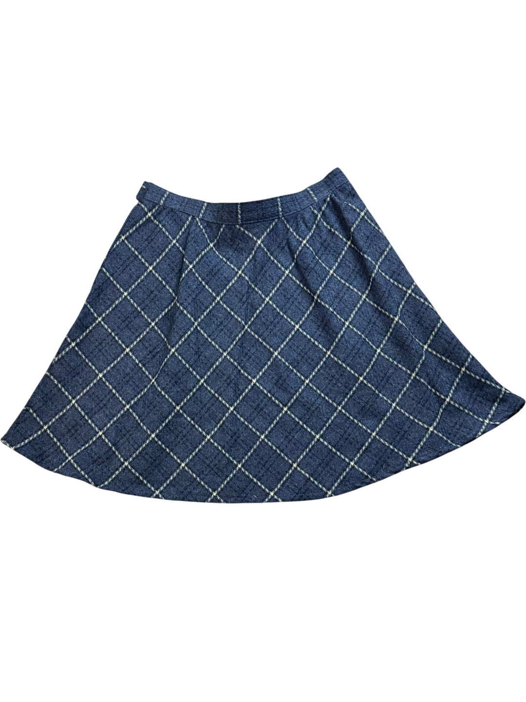 Plaid A-Line Wool Skirt
