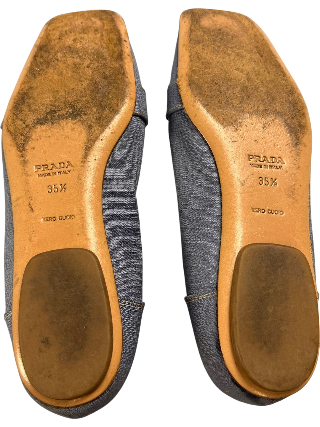 Vintage Prada Blue Denim Flats - 35.5 EU - Think Vintage