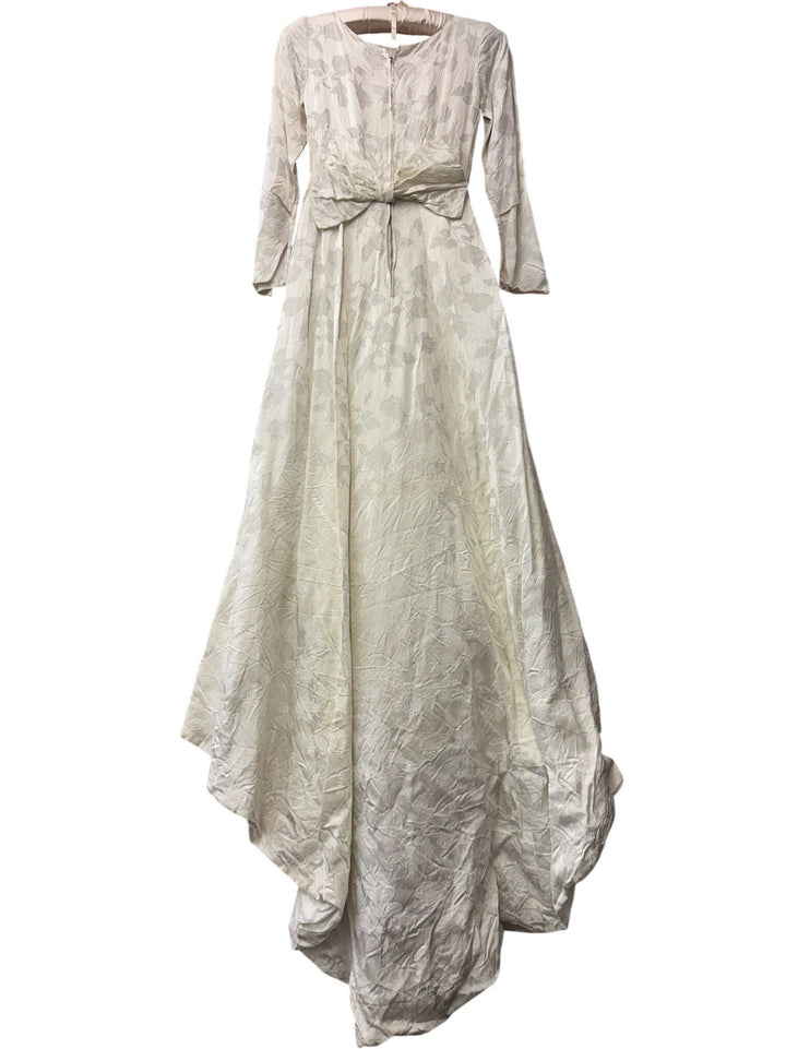 Vintage Satin Floral Wedding Dress