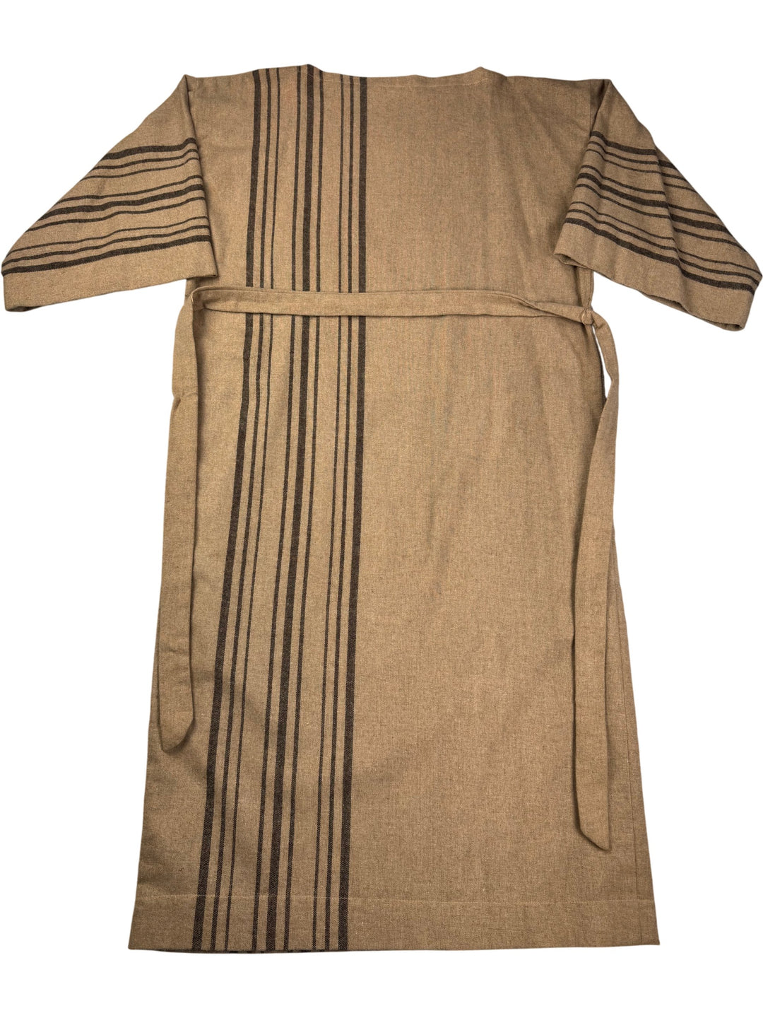 Annagret Designs Beige Striped dress - M - Think Vintage