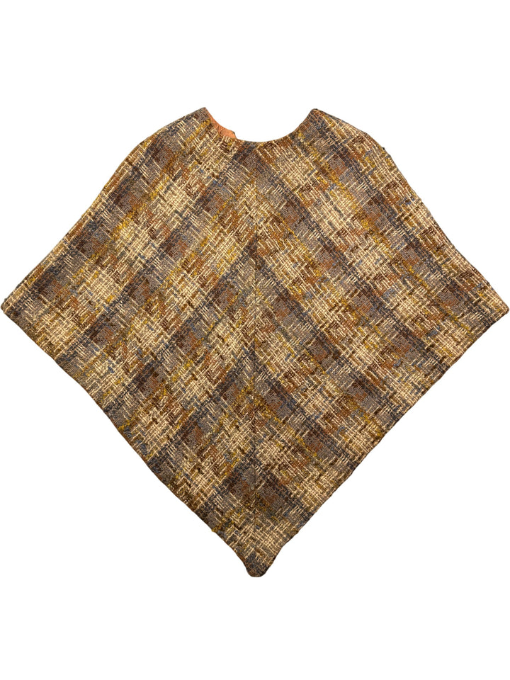 1960s Multicolor Patterned Poncho - S