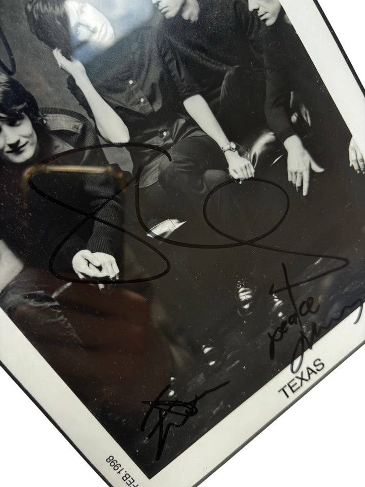 Texas Band Signed Framed Photograph Autograph February 1998 Collectable - Think Vintage