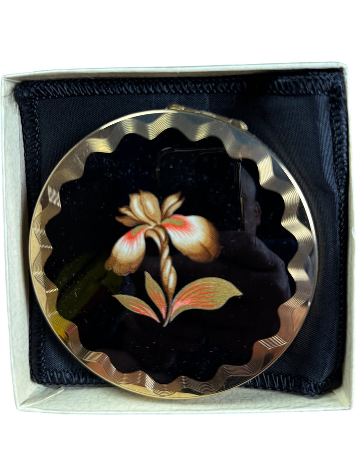 Stratton Floral Gold Compact