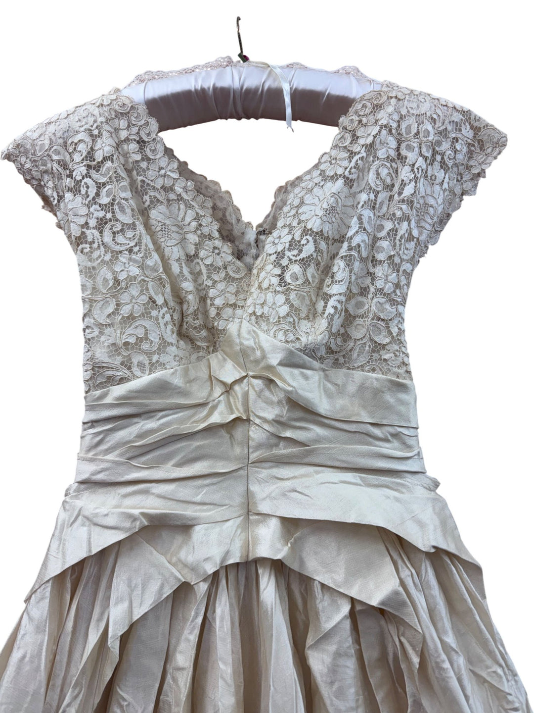 1950s Lace and Silk Wedding Dress