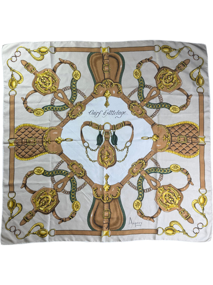 Asprey London Equestrian Patterned Square Scarf