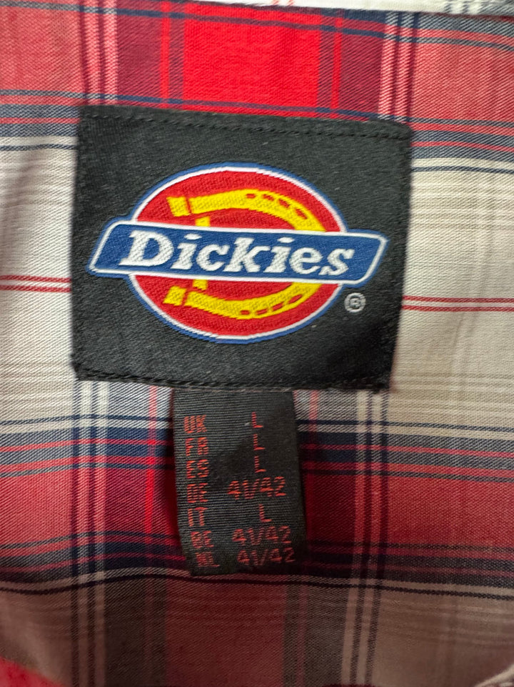 Dickies Red Plaid Short Sleeve Shirt - L
