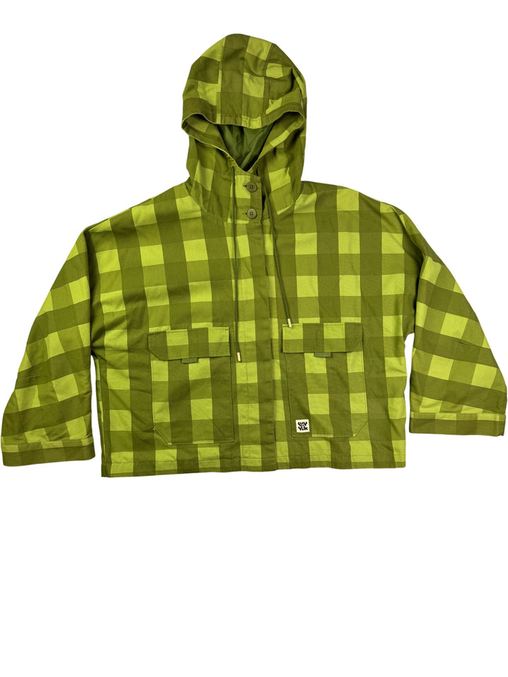 Lucy & Yak Green Checkered Hooded Jacket -XL