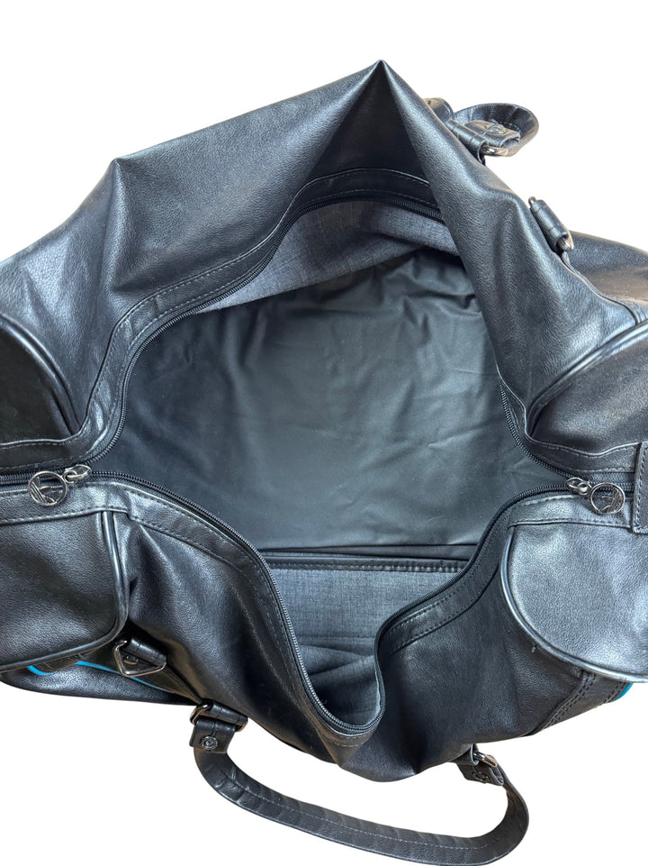 Adidas Black Leather Duffel Bag