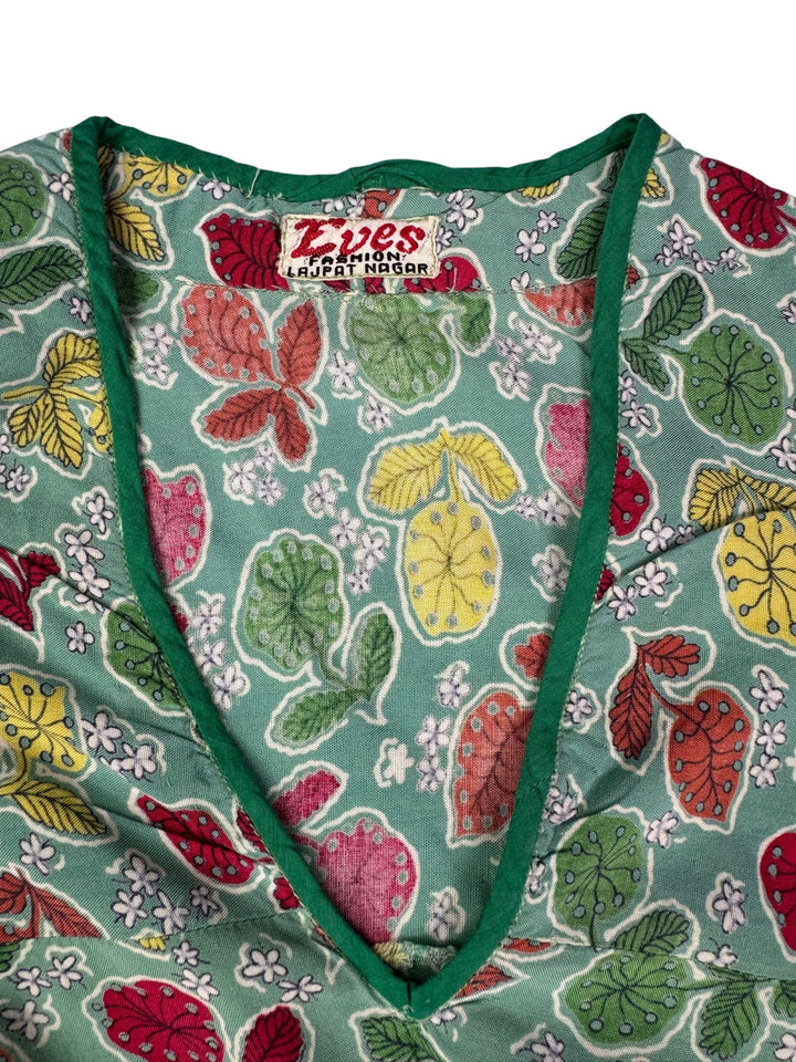 1970s Floral Sleeveless Shift Dress - M - Think Vintage