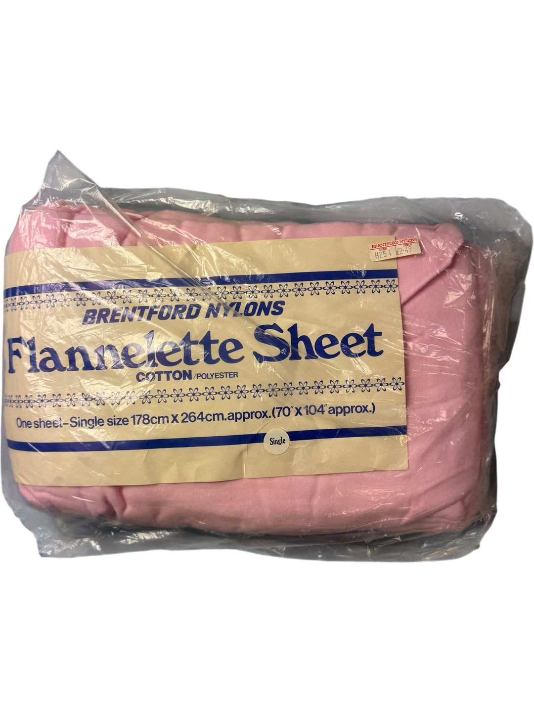 Brentford Nylons Pink Flannelette Sheet - Think Vintage