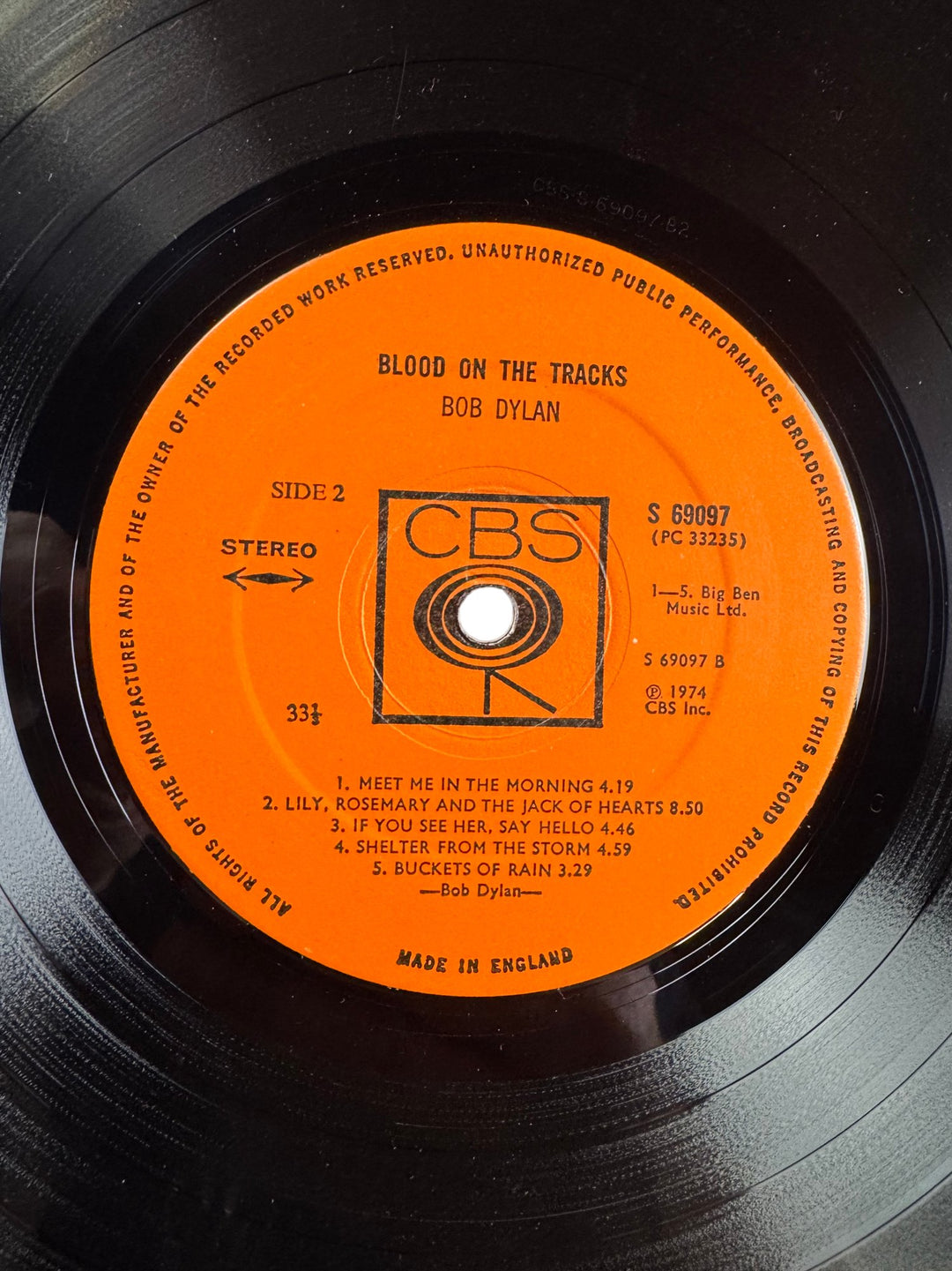 Bob Dylan Blood On The Tracks Vinyl - Very Good