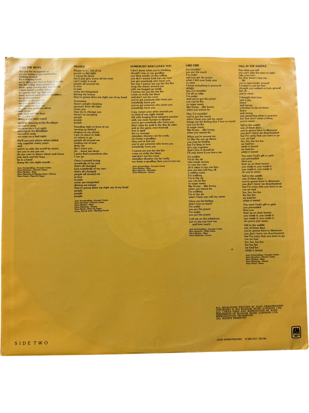 Joan Armatrading Vinyl Record - Very Good