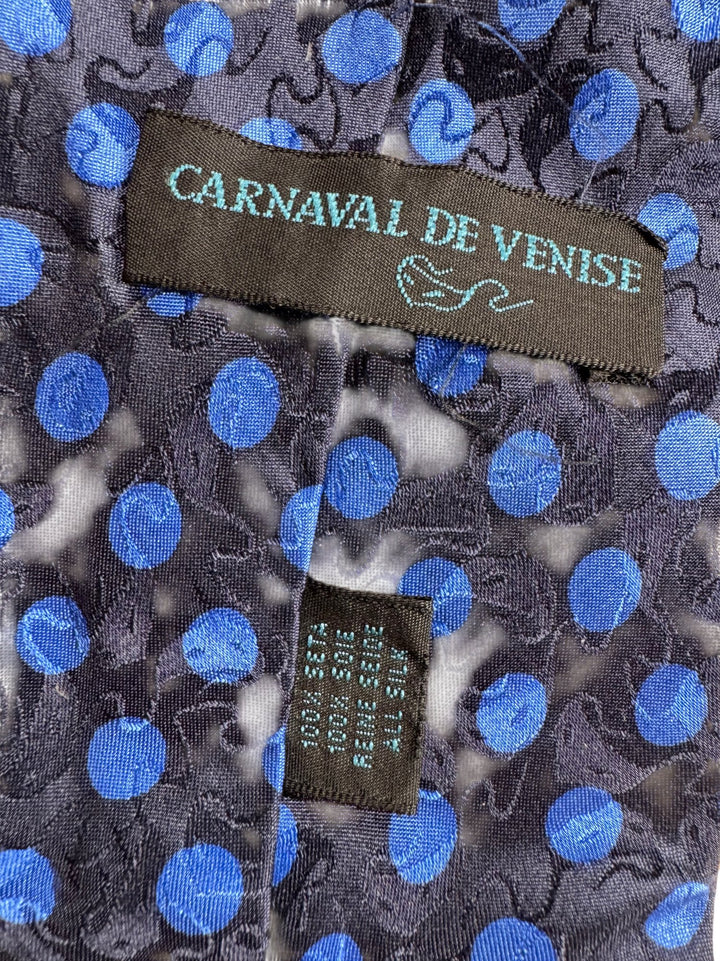 Carnaval De Venise Blue Polka Dot Silk Tie