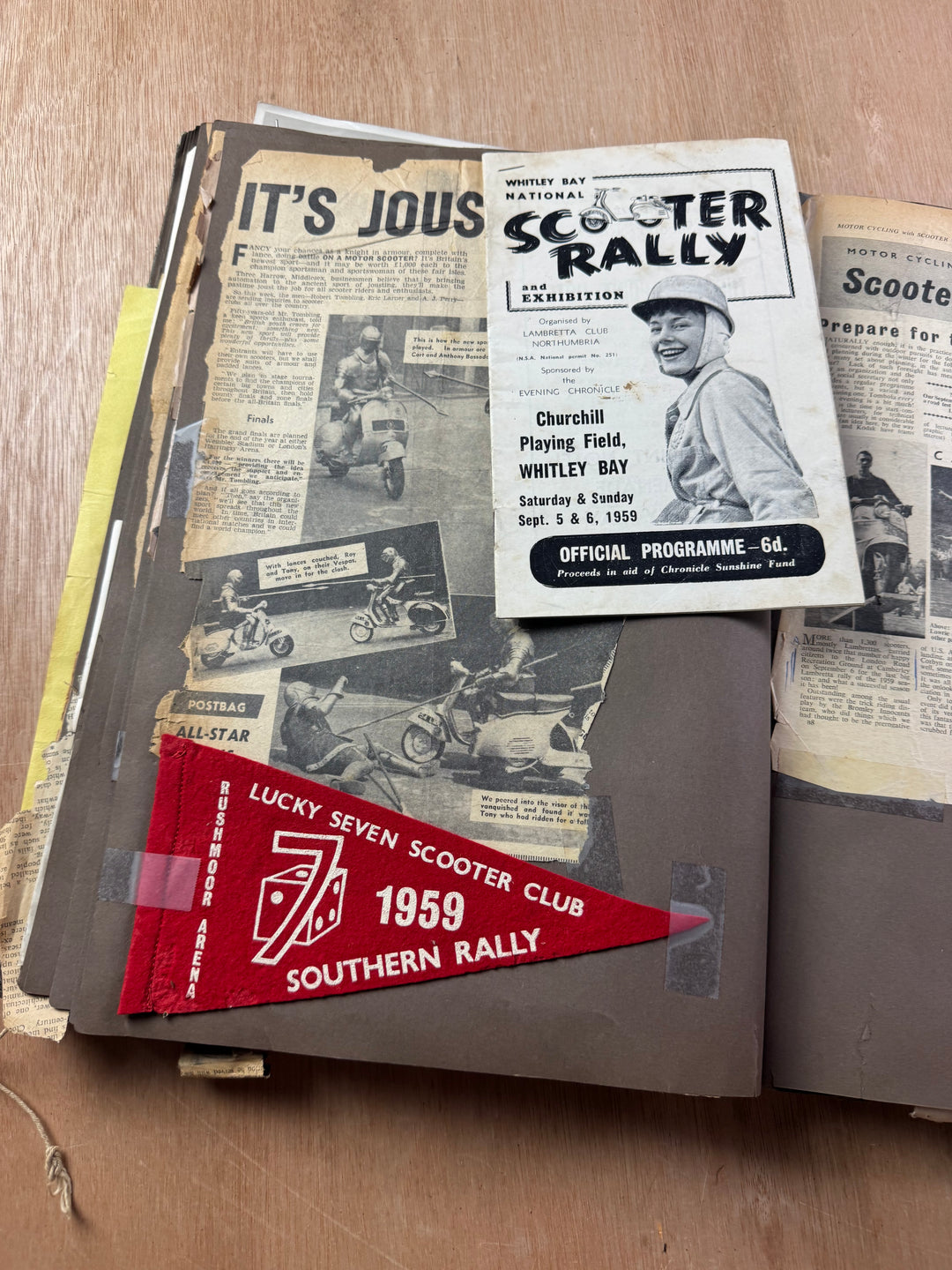 Vintage Scooter Archive Scrapbook – Original Photos, Newspaper Cuttings, Posters & Ephemera