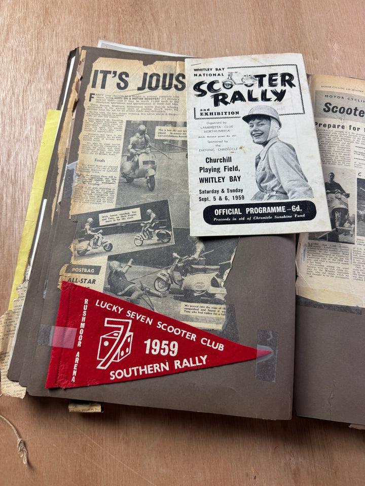 Vintage Scooter Archive Scrapbook – Original Photos, Newspaper Cuttings, Posters & Ephemera