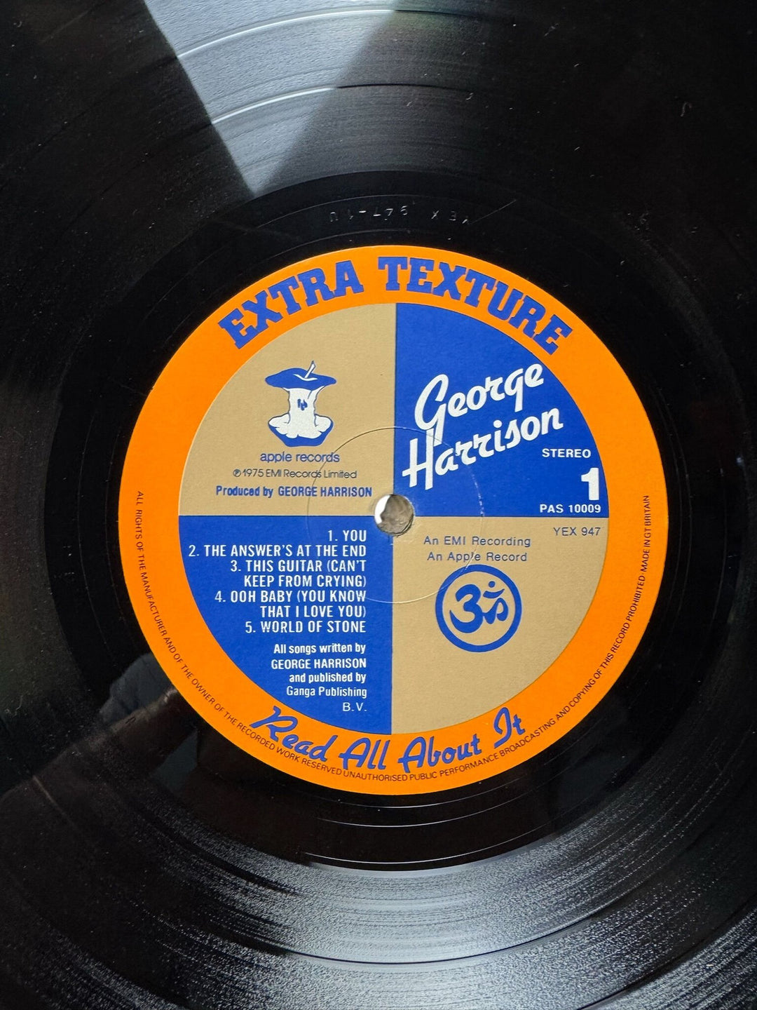 George Harrison Extra Texture Vinyl Record- Very Good