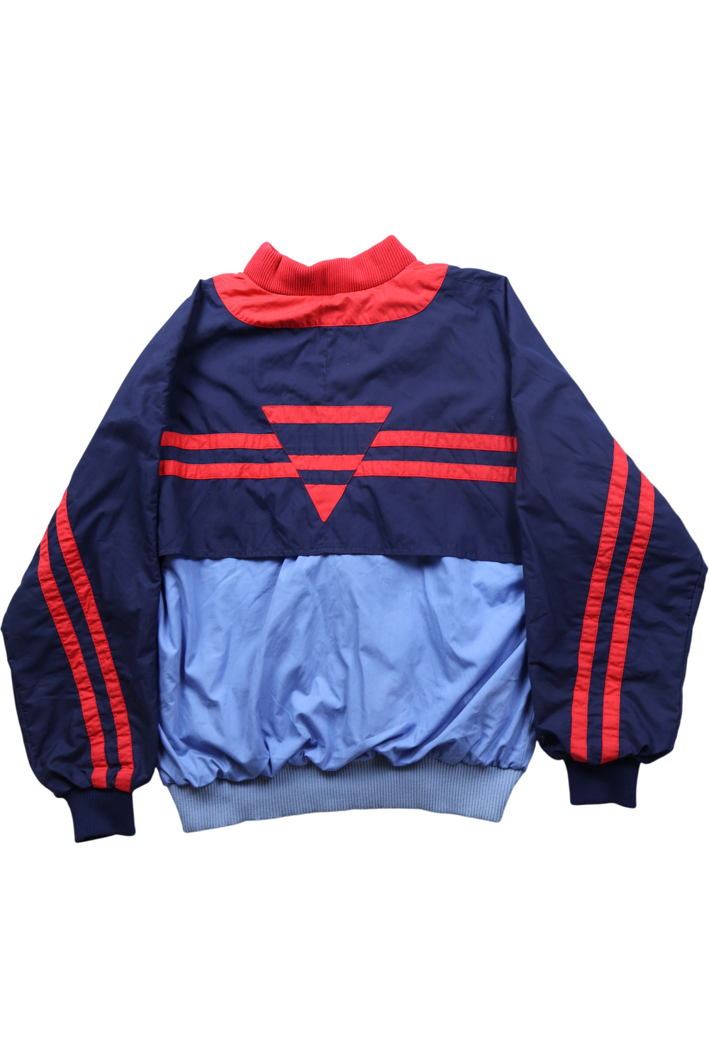 1980s Adidas Track Jacket Navy Red - L - Think Vintage