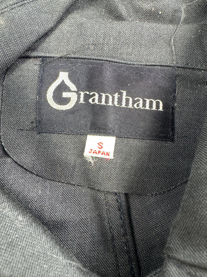 Grantham Long Tailored Black Trench Coat - S - Think Vintage