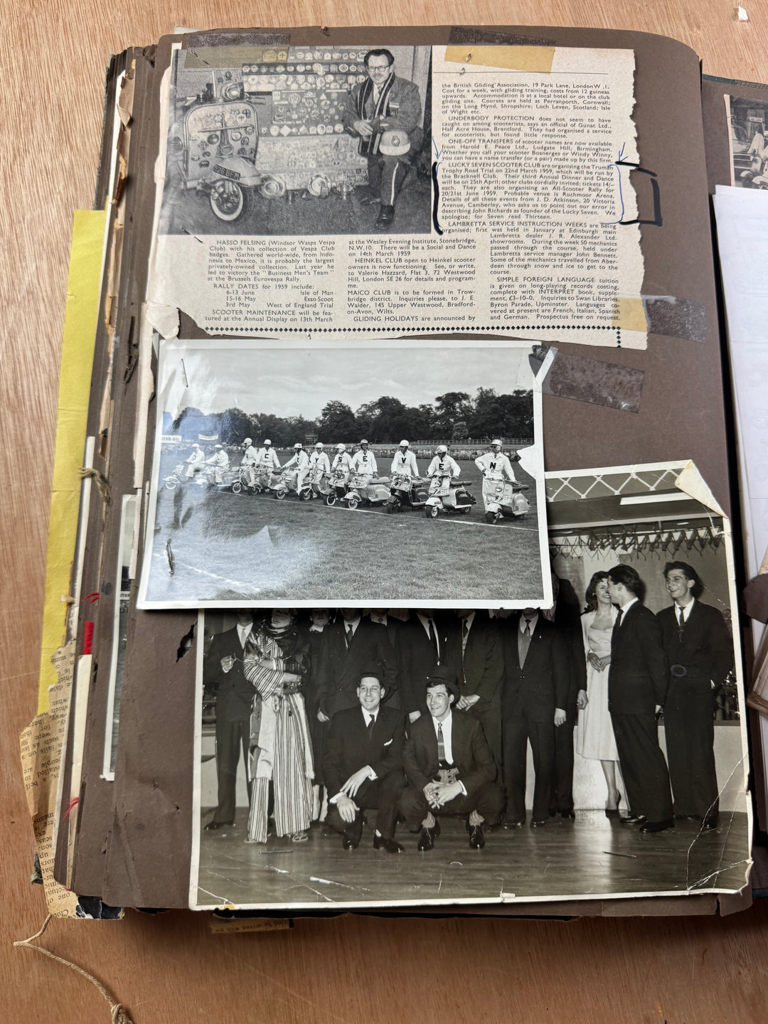 Vintage Scooter Archive Scrapbook – Original Photos, Newspaper Cuttings, Posters & Ephemera