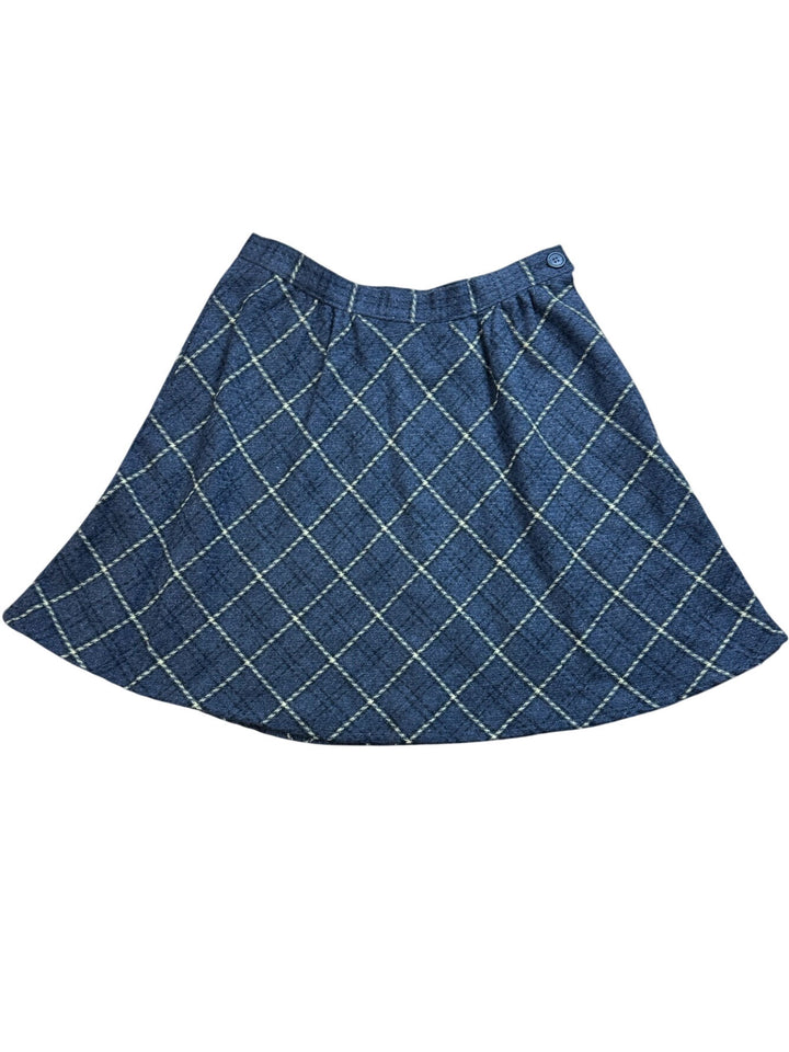 Plaid A-Line Wool Skirt