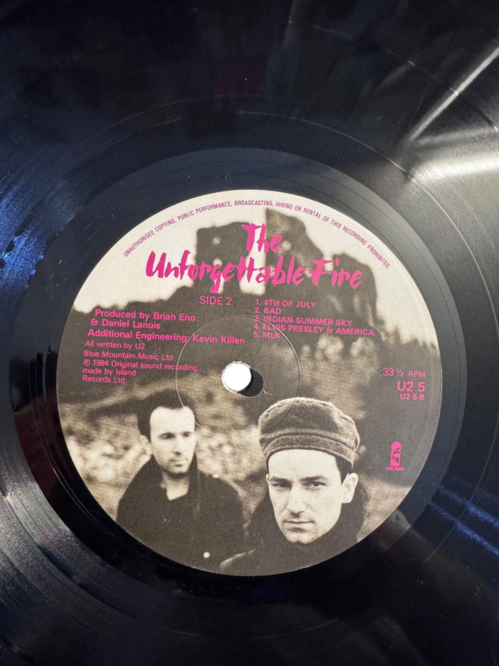 U2 The Unforgettable Fire Vinyl Record - Very Good