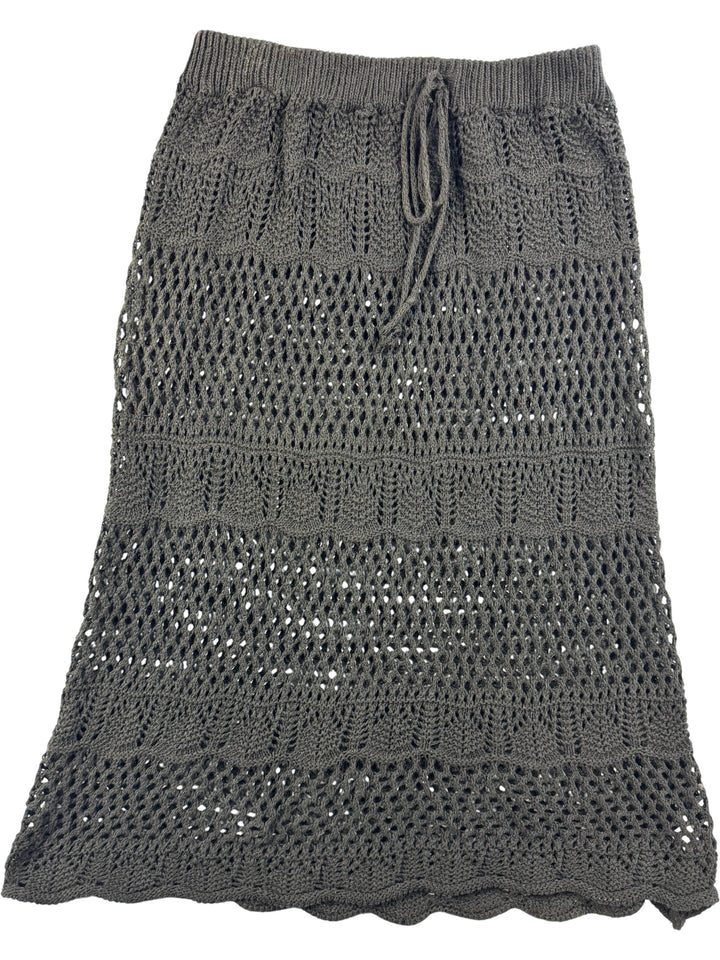 Italian Knit Brown Midi Skirt - S
