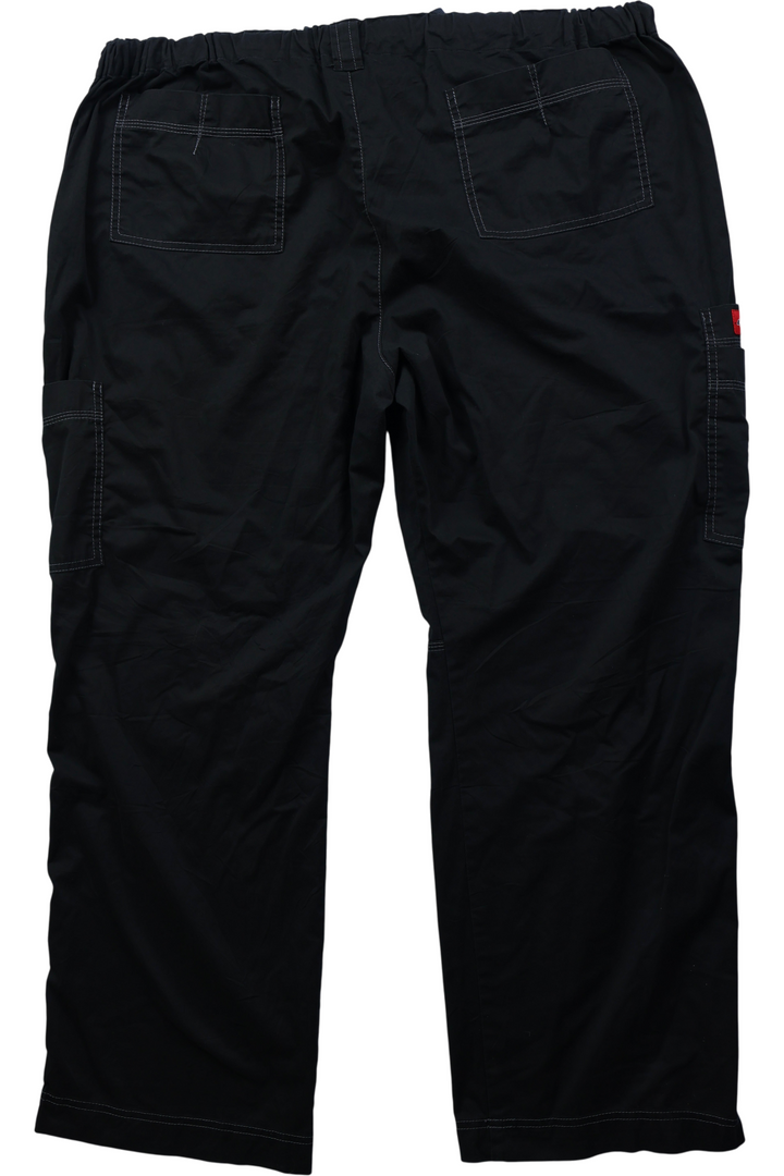 Dickies Black Elasticated Cargo Trousers - W38/40 L30 - Think Vintage
