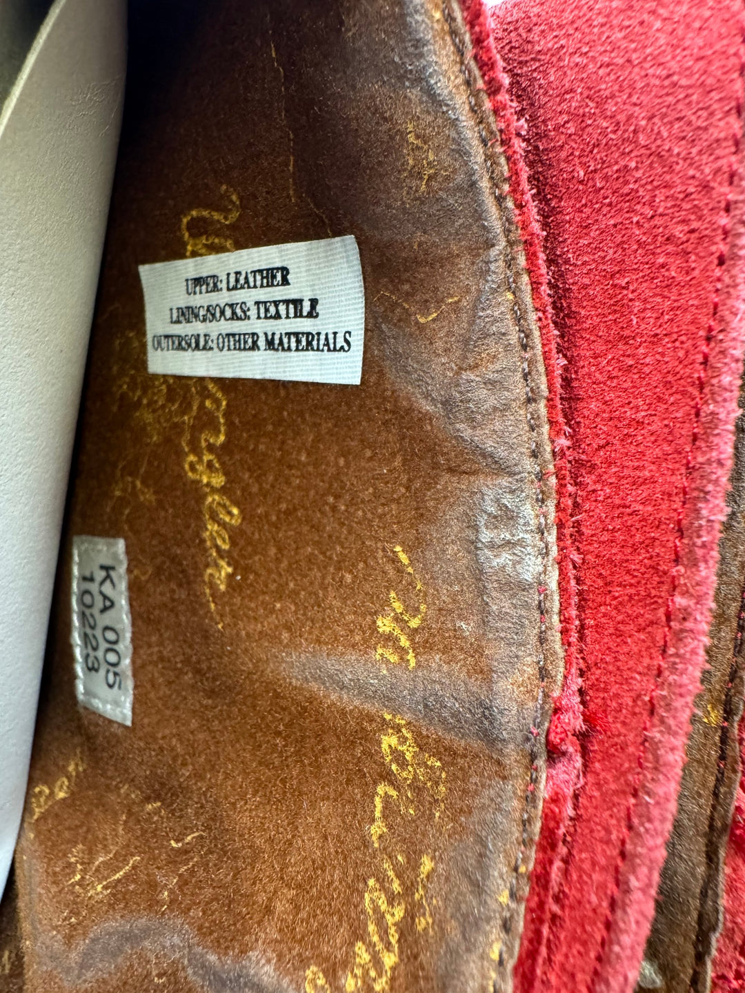 Suede Fringe Red Cowboy Boots - UK 5